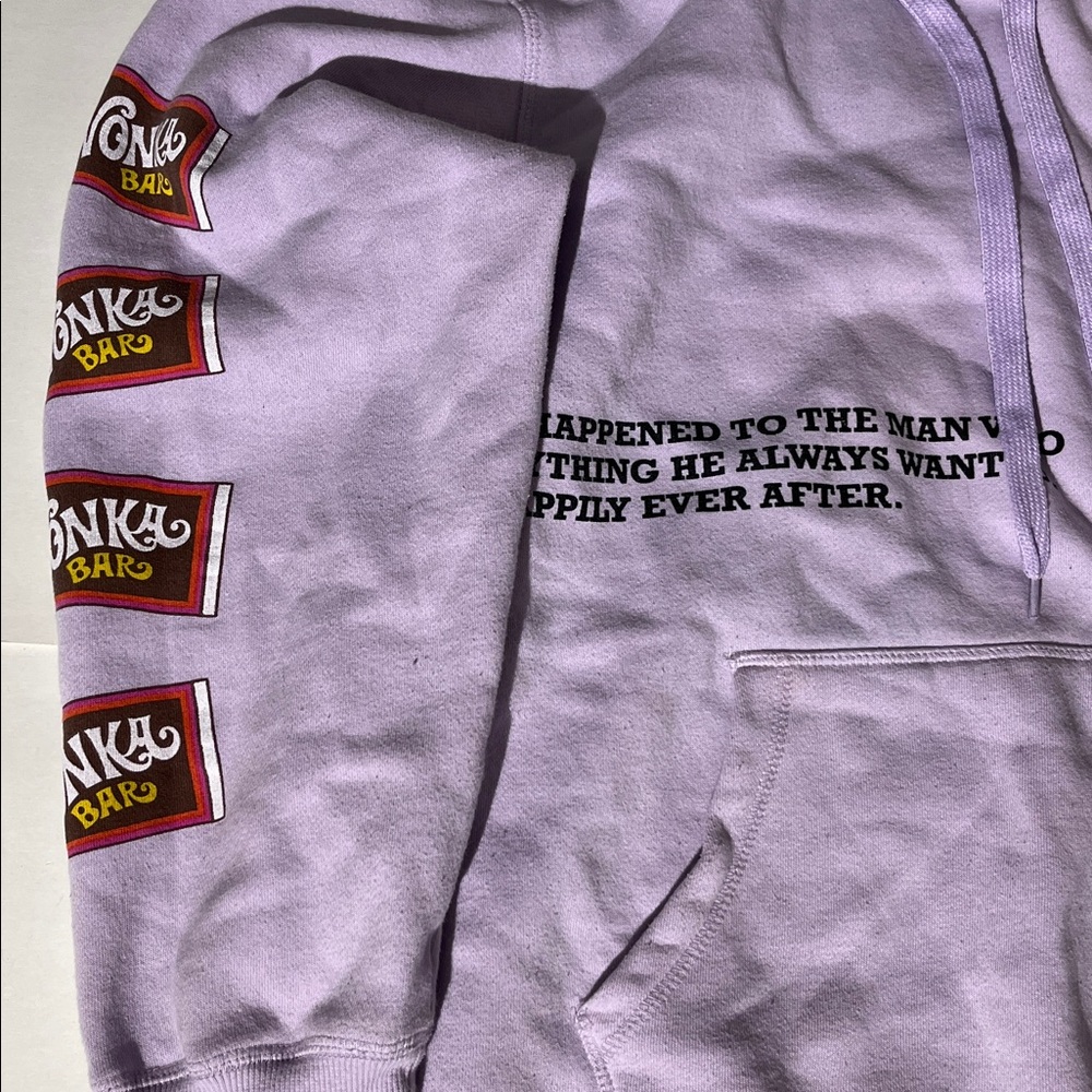 Willy Wonka & The Chocolate Factory XXL Hoodie Unisex Lavendar Purple Winter - Picture 4 of 7